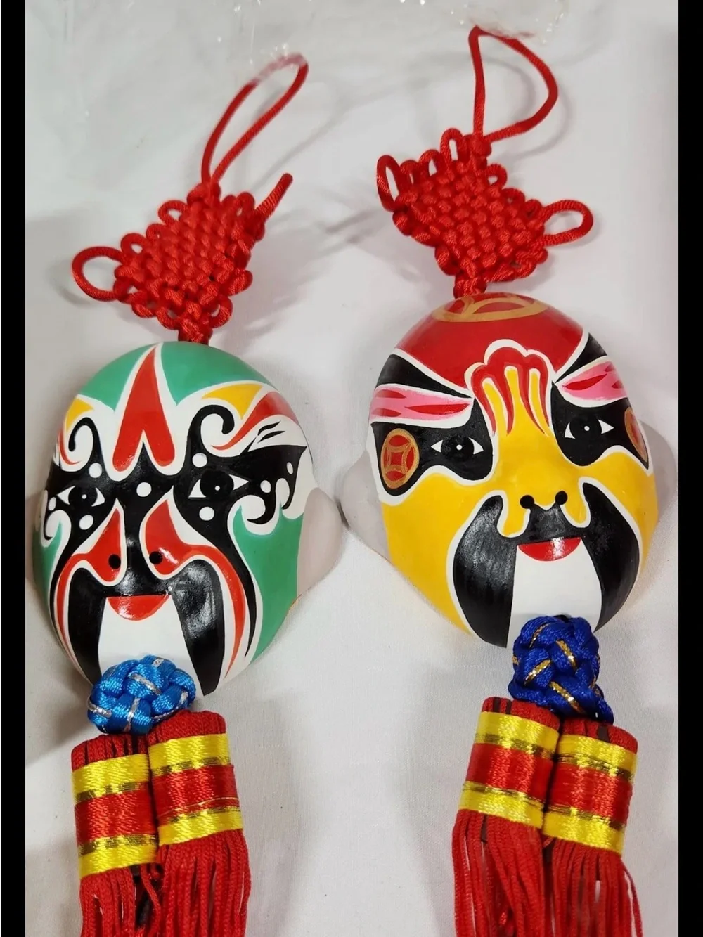 Red Decorative Chinese Opera Face Mask Ornaments - Set by